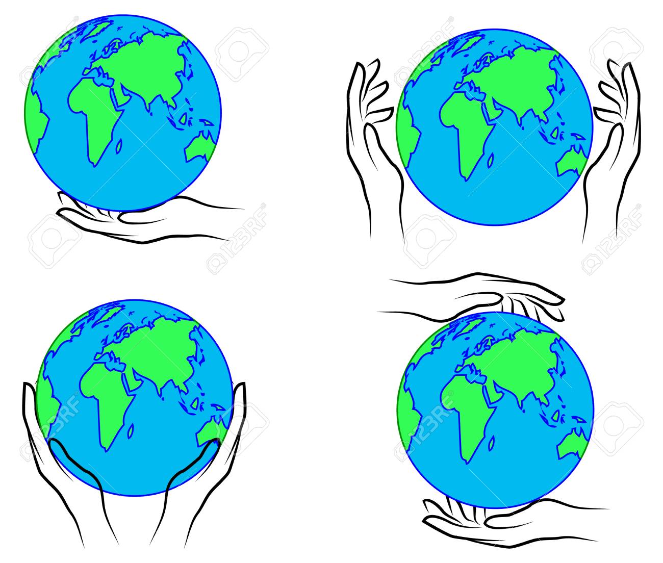 地球手 のイラスト素材 ベクタ Image