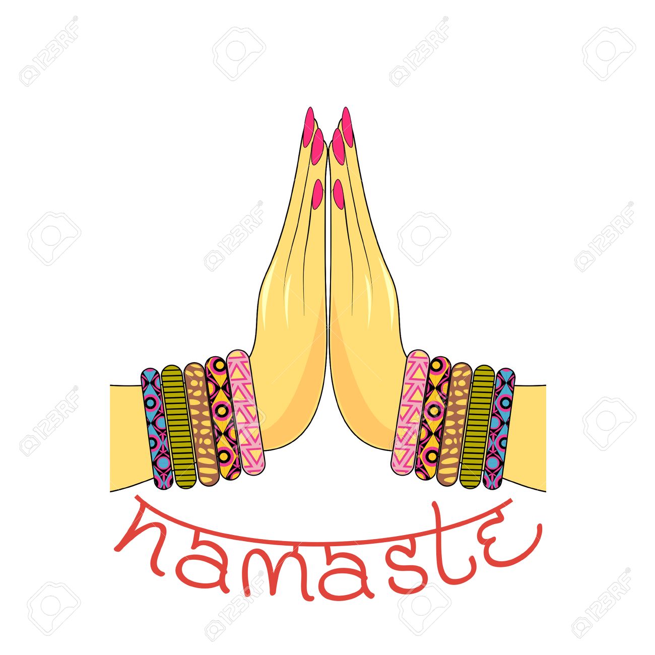 Namaste Indian Woman Silhouette – Royalty-Free Vector | VectorStock, image size:1300x1300