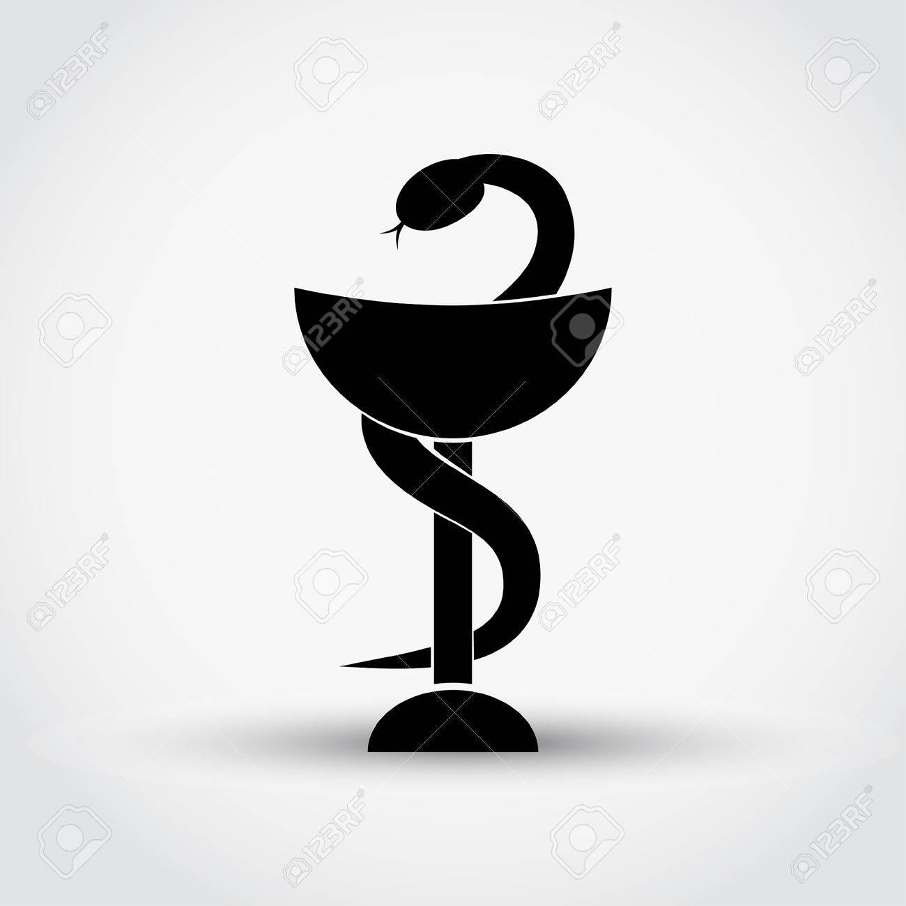 pharmacy symbol medical snake and cup vector icon royalty free