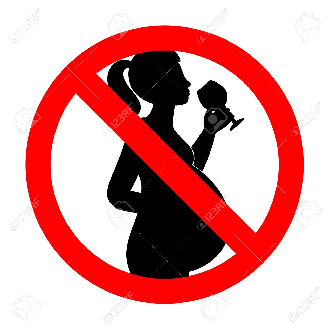 No Alcohol During Pregnancy Period Sign Isolated On White Background Royalty Free Cliparts Vectors And Stock Illustration Image 103446011