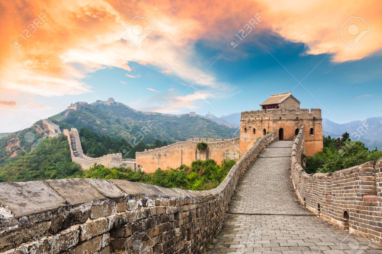 Grande Muraille De Chine A La Section Jinshanling Paysage De Coucher De Soleil Banque D Images Et Photos Libres De Droits Image Grande Muraille De Chine A La Section Jinshanling Paysage De Coucher De Soleil Banque D Images Et Photos Libres De Droits Image