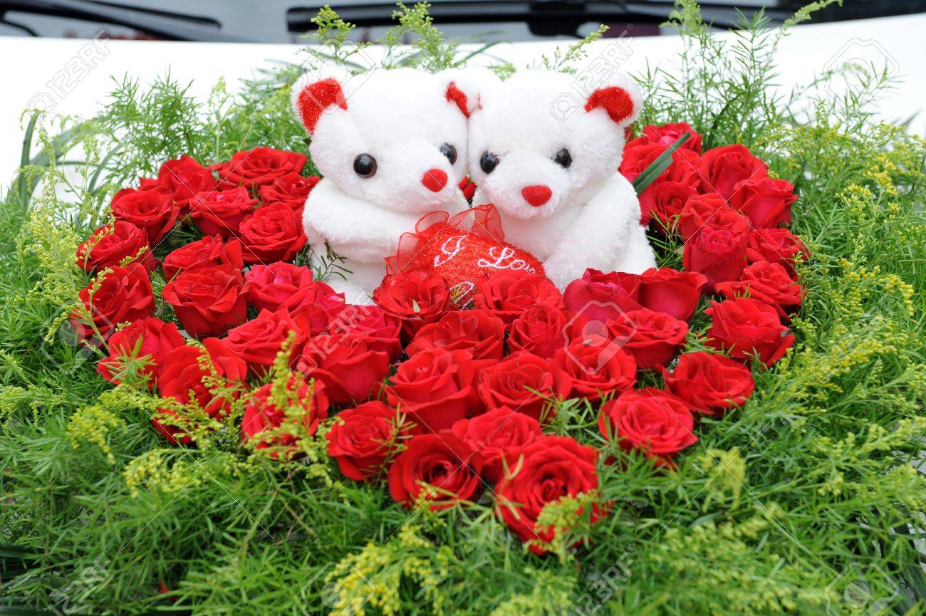 roses shaped as a bear