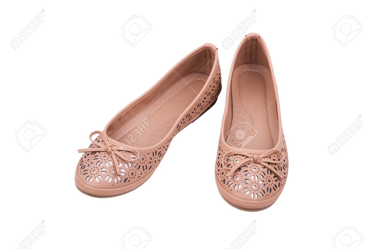 ladies beige flat shoes