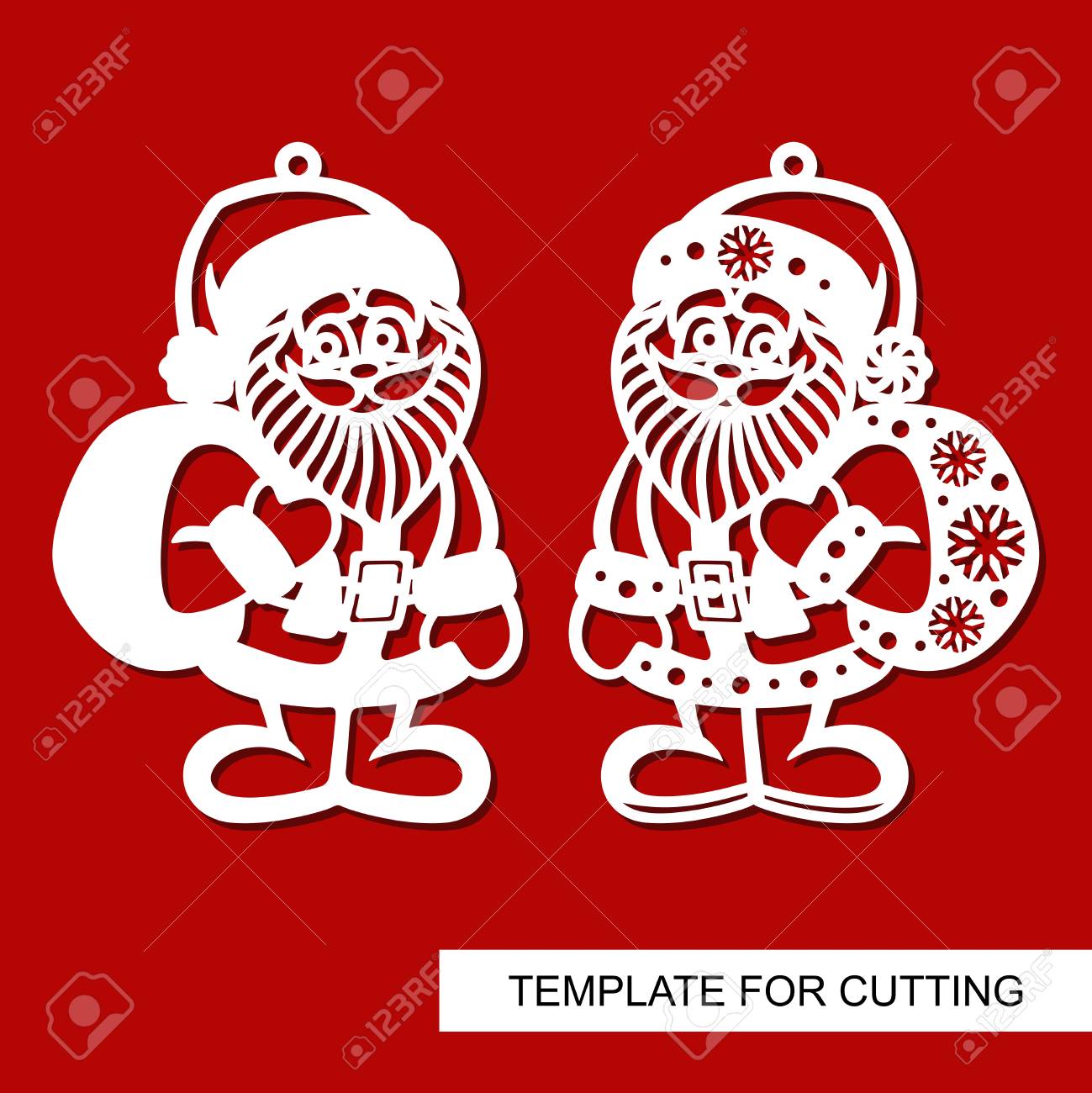 christmas decoration santa claus template for laser cutting