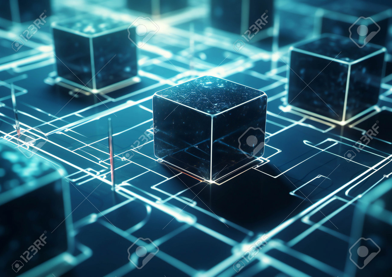 비즈니스 환경에서 선구적인 블록체인 변환(AI 생성) 로열티 무료 사진, 그림, 이미지 그리고 스톡포토그래피. Image  201855428