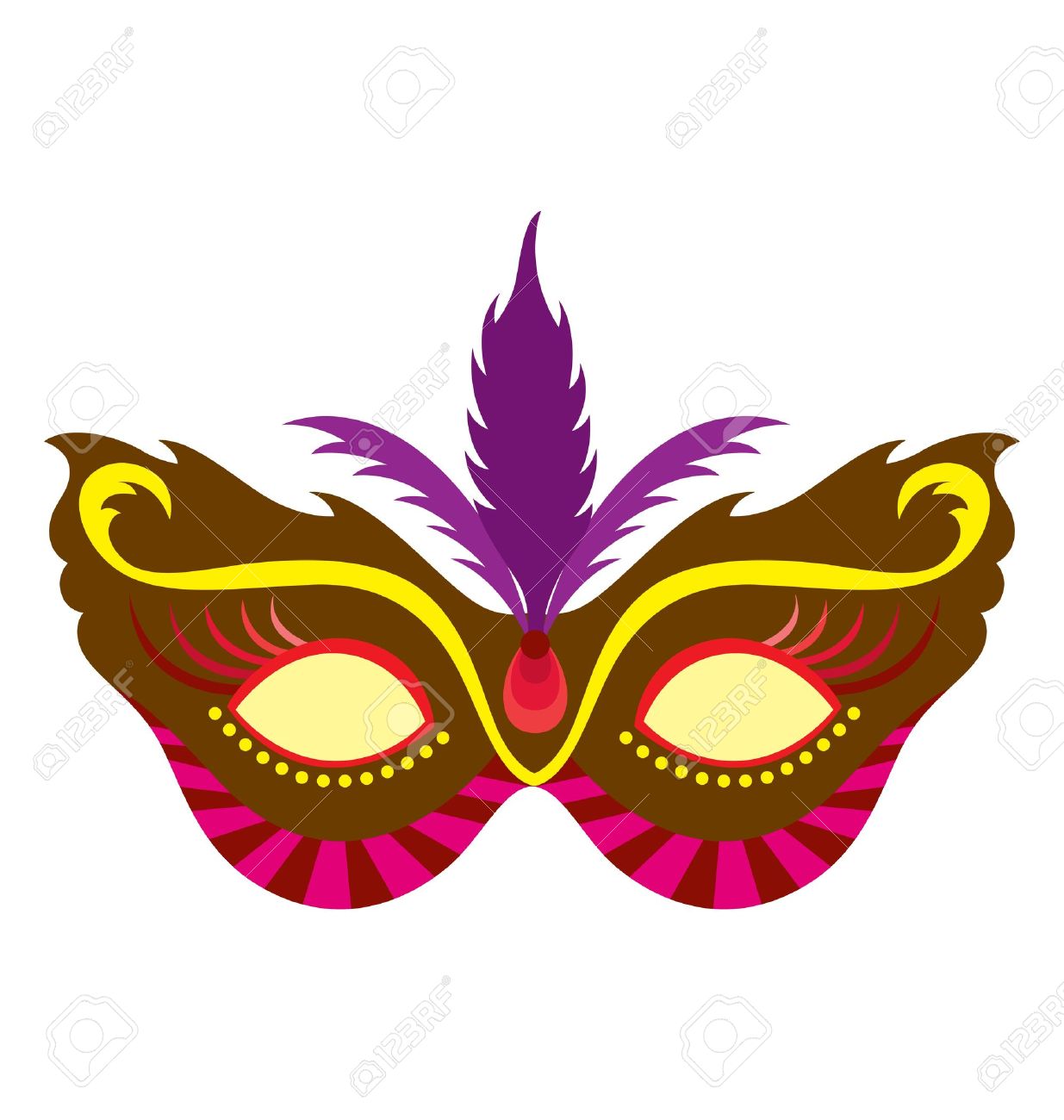 Un Mardi Gras Masque Illustre Avec Des Couleurs Saisissantes Et Des Formes Clip Art Libres De Droits Vecteurs Et Illustration Image