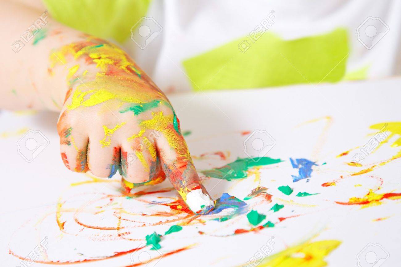 Painting Baby Hand Stock Photo Picture And Royalty Free Image Image