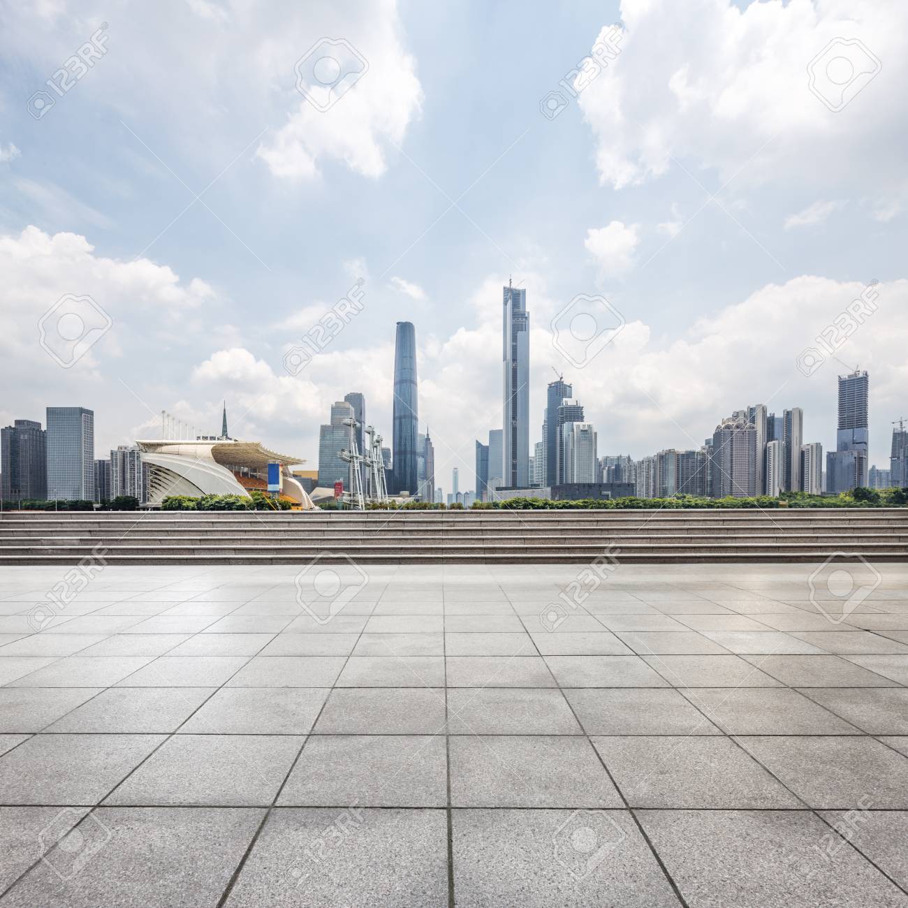 empty, modern square and skyscrapers in modern city - 45529693 empty, modern square and skyscrapers in modern city - 45529693