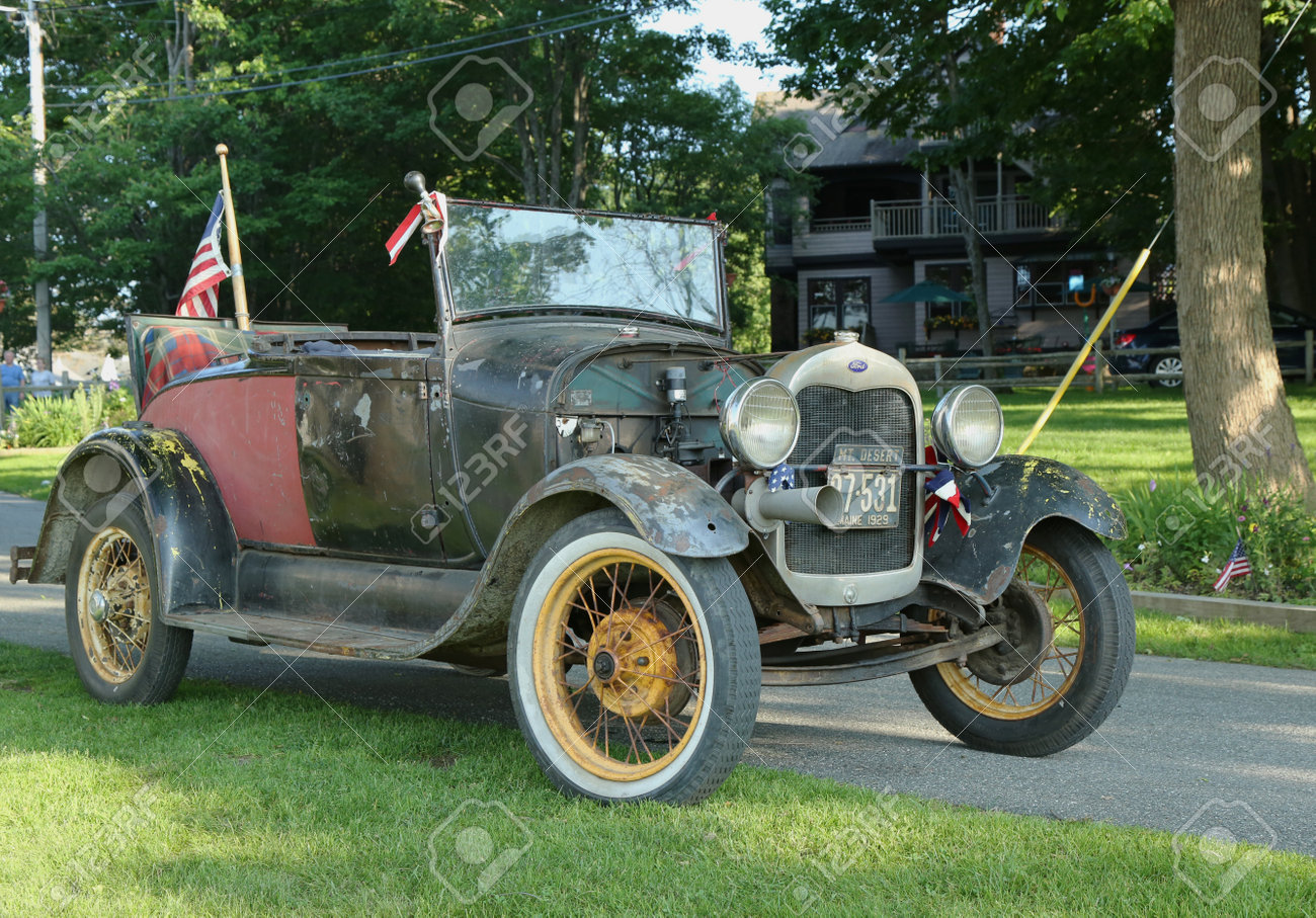 Bar Harbor Maine July 4 Historical 1929 Model A Ford In Bar Harbor On July 4