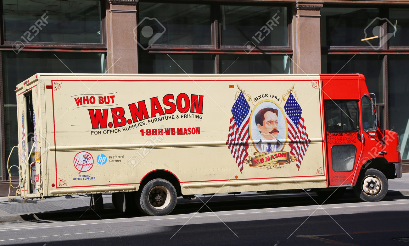 NEW YORK - MARCH 46, 46: W. B. Mason office supplies van in..