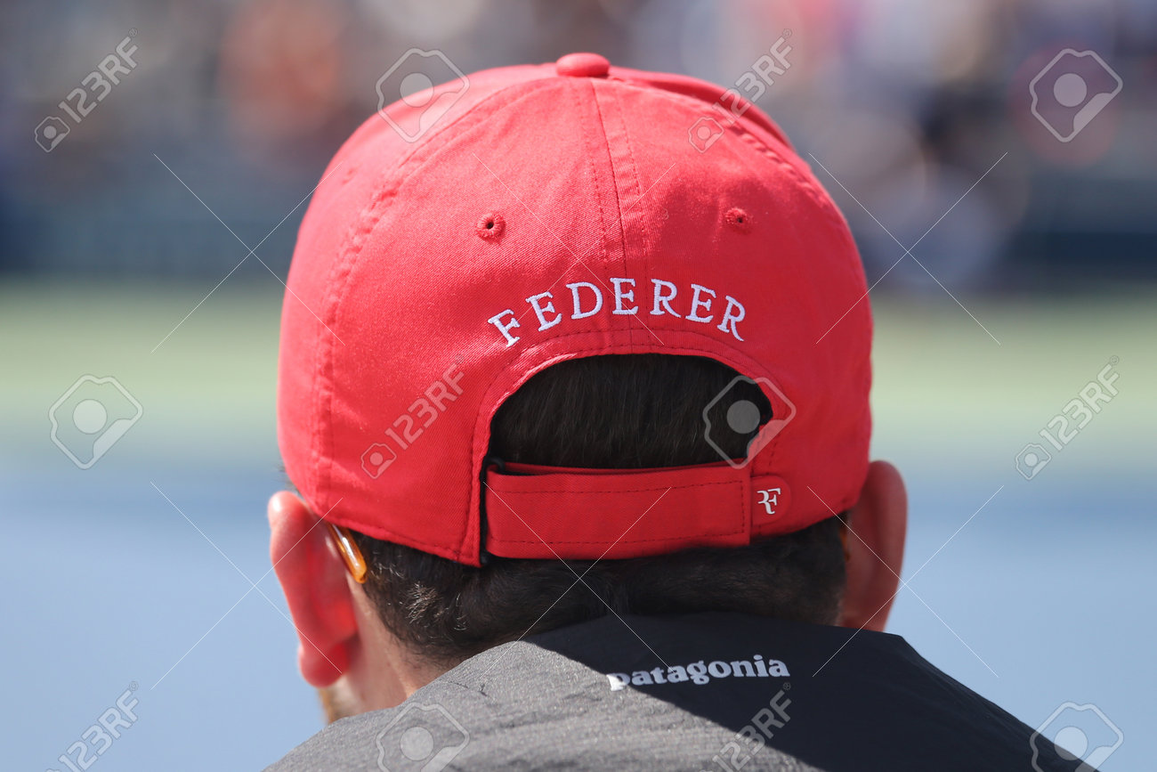 red federer hat