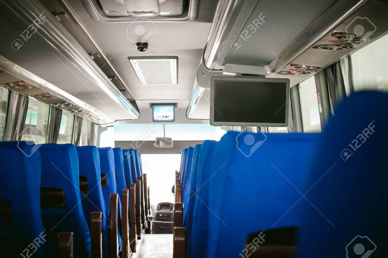 Blue Salon tourist bus transport. advertising space on the monitor - 71999951 Blue Salon tourist bus transport. advertising space on the monitor - 71999951