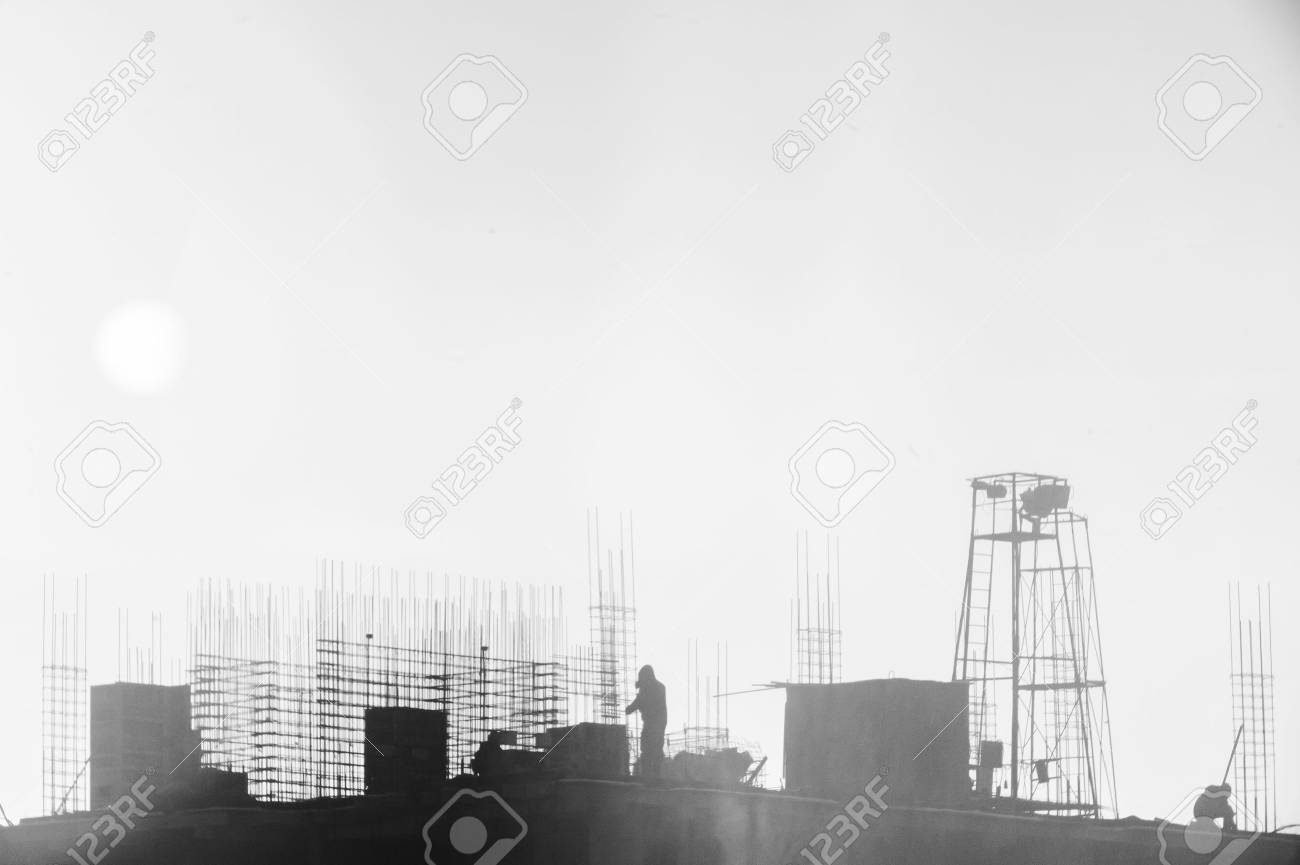 builders working on the construction site, erecting and concrete reinforcement, workflow construction, silhouette - 72861039 builders working on the construction site, erecting and concrete reinforcement, workflow construction, silhouette - 72861039