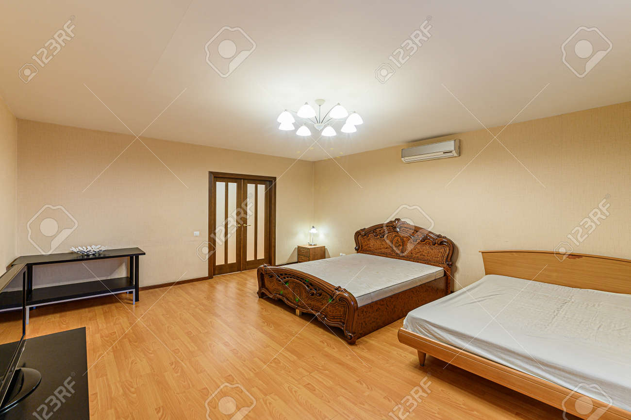 Russia, Moscow- February 10, 2020: interior room apartment modern bright cozy atmosphere. general cleaning, home decoration, preparation of house for sale, bedroom with bed - 152628256 Russia, Moscow- February 10, 2020: interior room apartment modern bright cozy atmosphere. general cleaning, home decoration, preparation of house for sale, bedroom with bed - 152628256