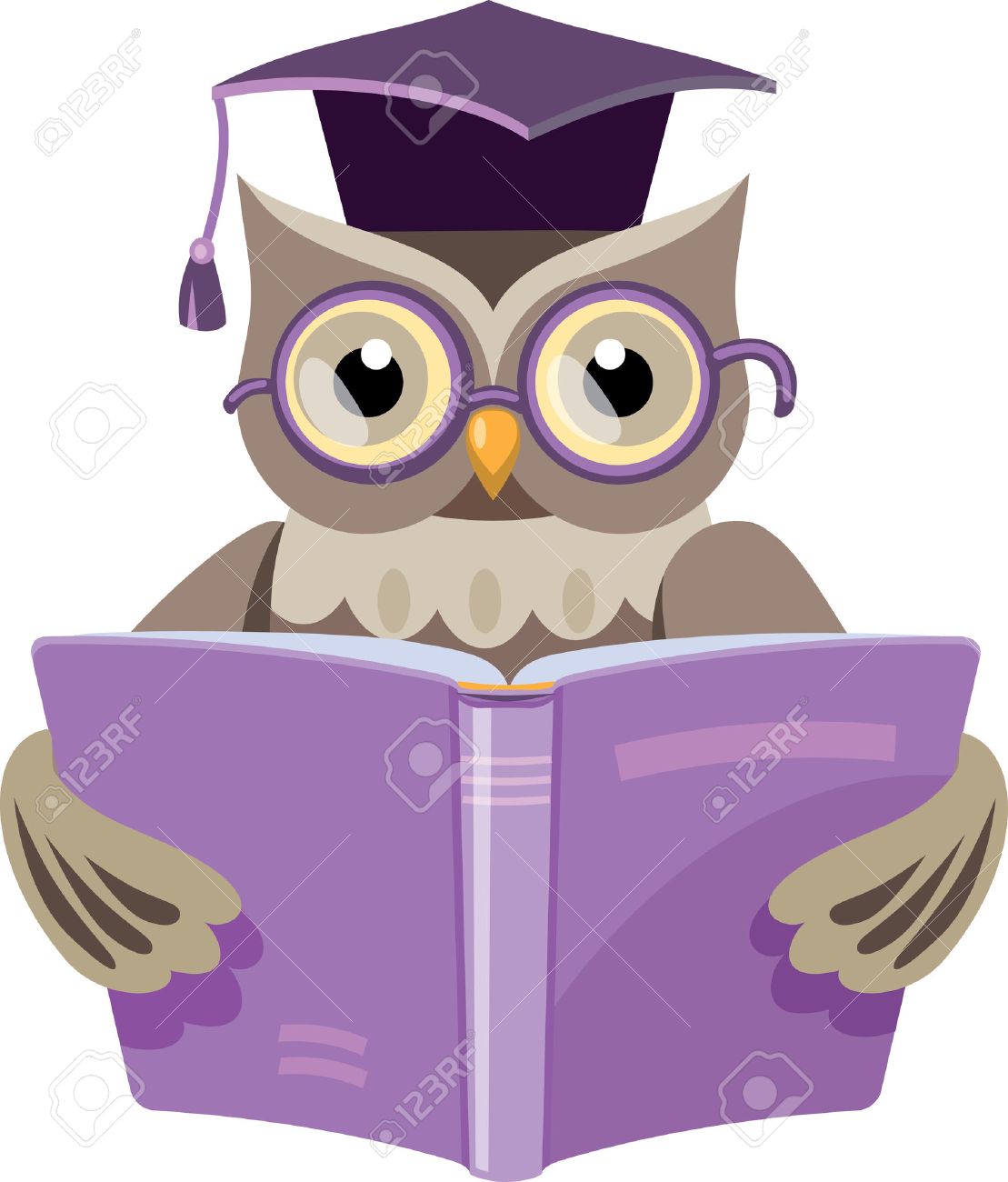 owl in the graduate s cap with the open book royalty free cliparts