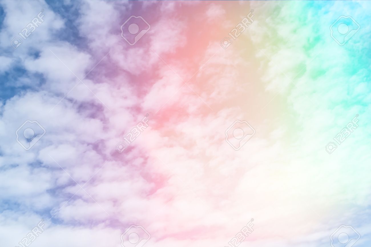 Pastel Color Pattern Sky With Clouds Background Stock Photo, Picture And  Royalty Free Image. Image 45759565.