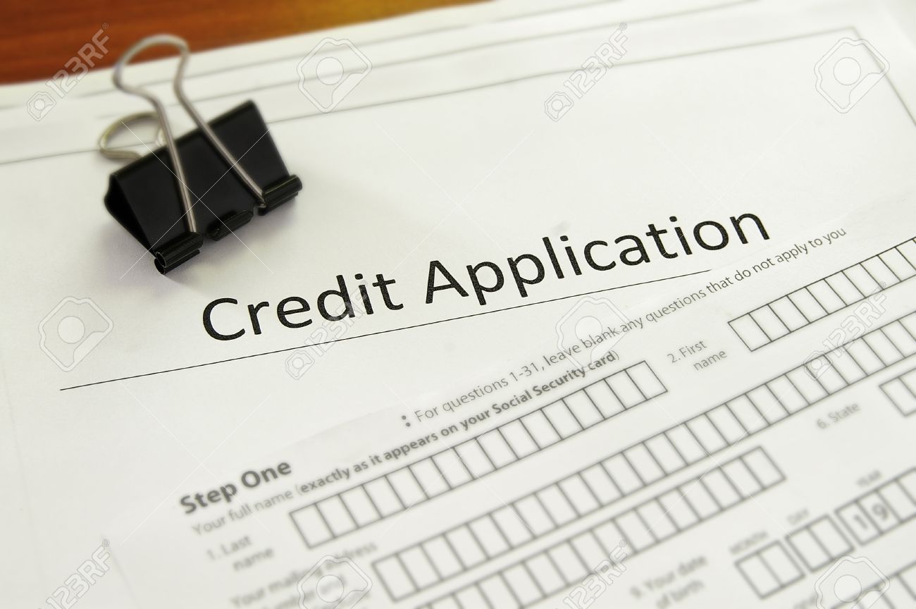 closeup of a blank credit application form stock photo picture and