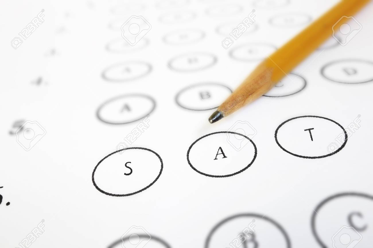 closeup of a sat test answer sheet and pencil stock photo picture sat answer sheet