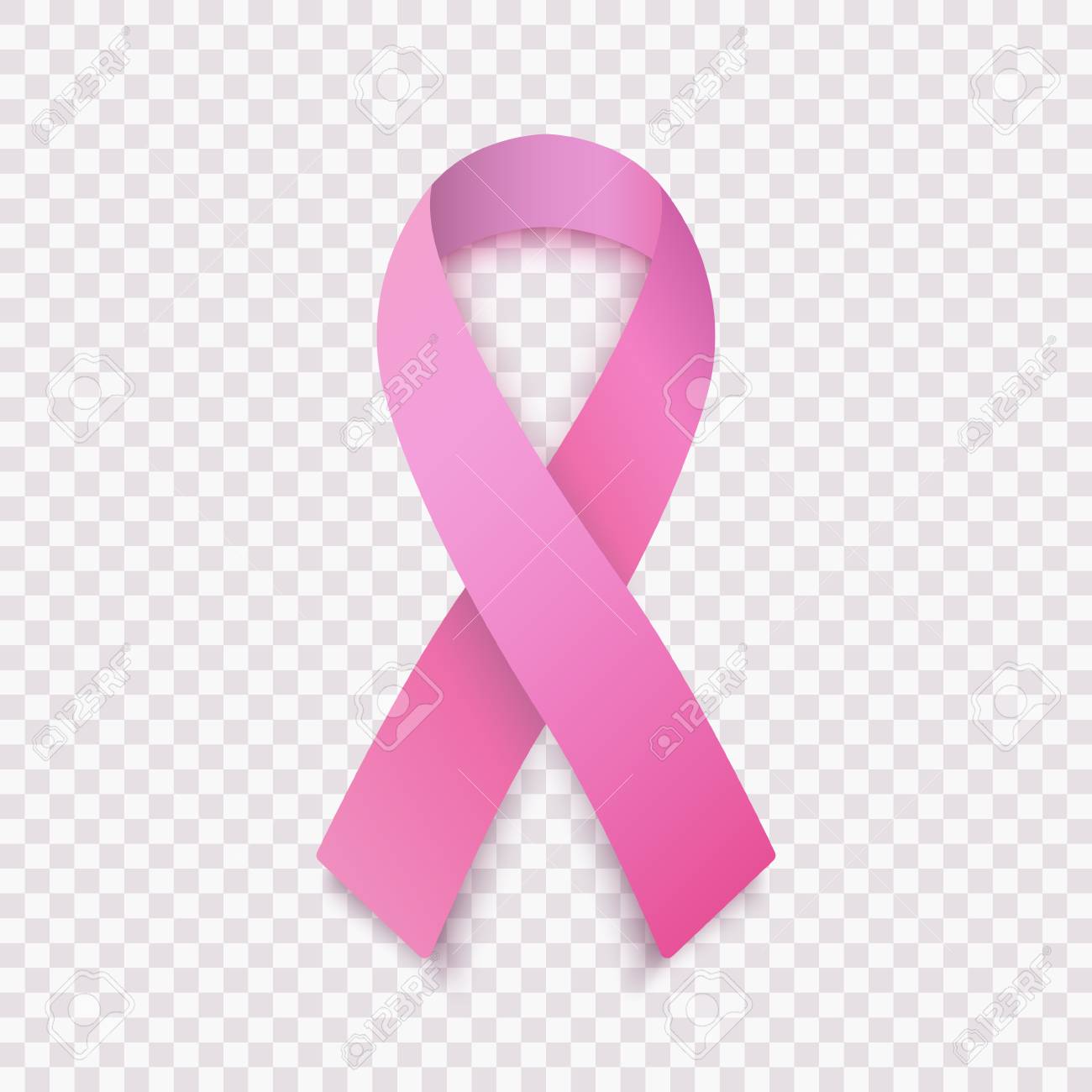 Stock Vector Illustration Realistic Pink Ribbon Breast Cancer