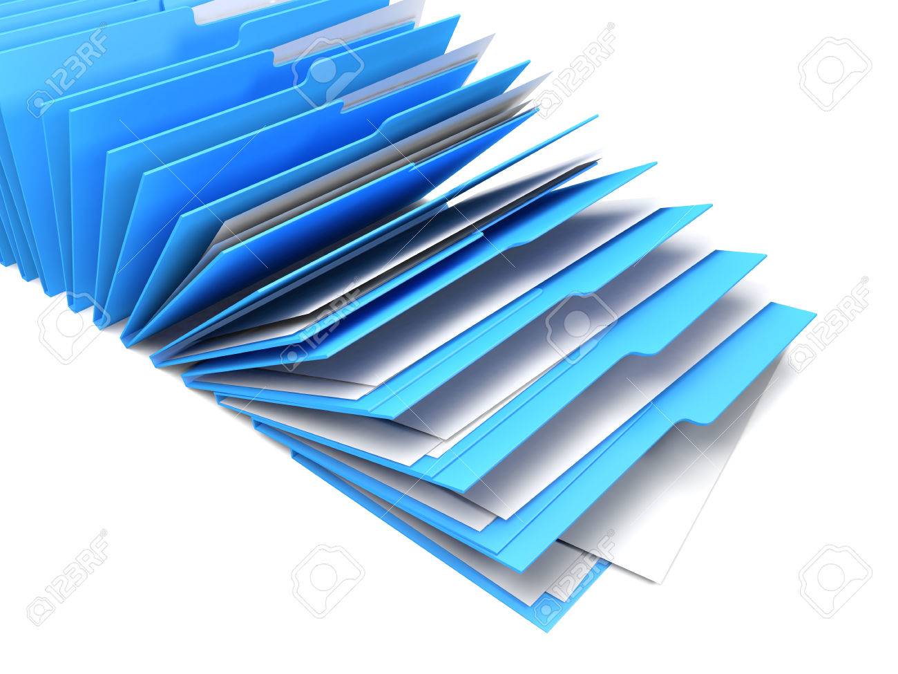 row of blue binders