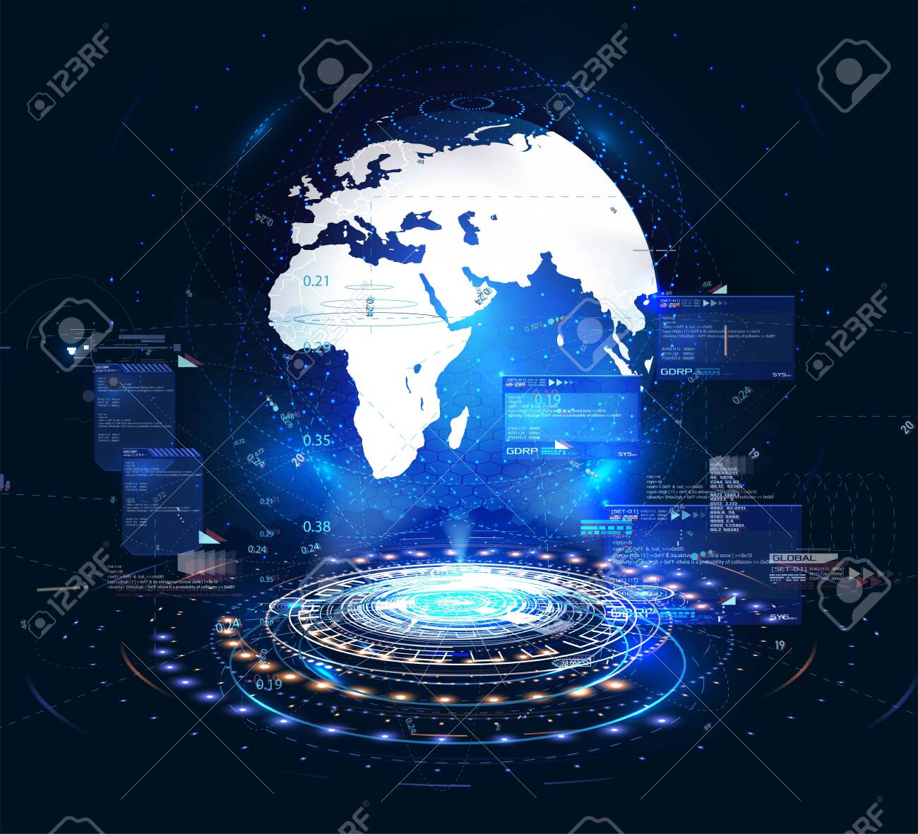 Hi Tech Digital Abstract Background Display Holographic Earth