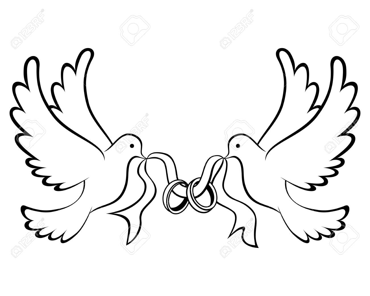 Wedding Dove With Ring Icon Silhouette Royalty Free SVG, Cliparts, Vectors,  And Stock Illustration. Image 136900559.