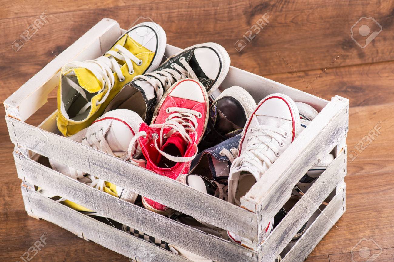 blue and yellow gym shoes