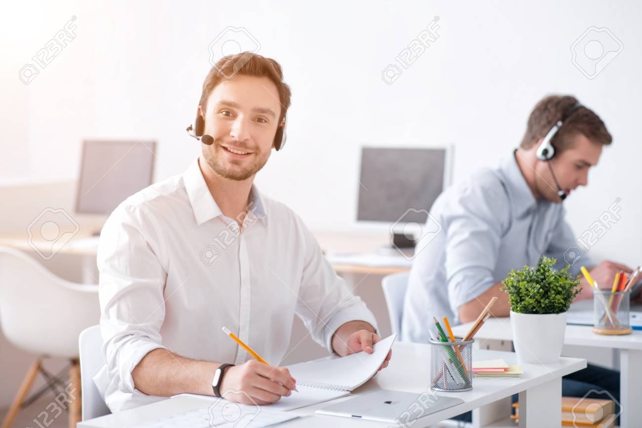 busy worker pleasant positive