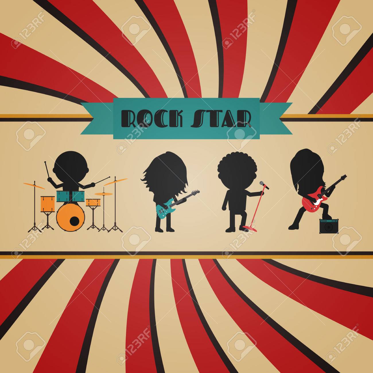 retro rock band poster, vintage style - 51556412 retro rock band poster, vintage style - 51556412