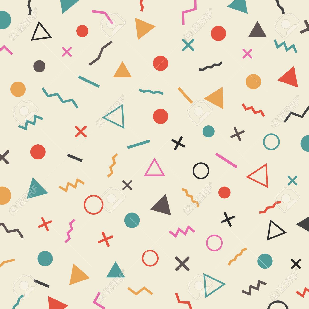 レトロ パターン 時代 80 年代 90 年代年メンフィスのデザイン のイラスト素材 ベクタ Image