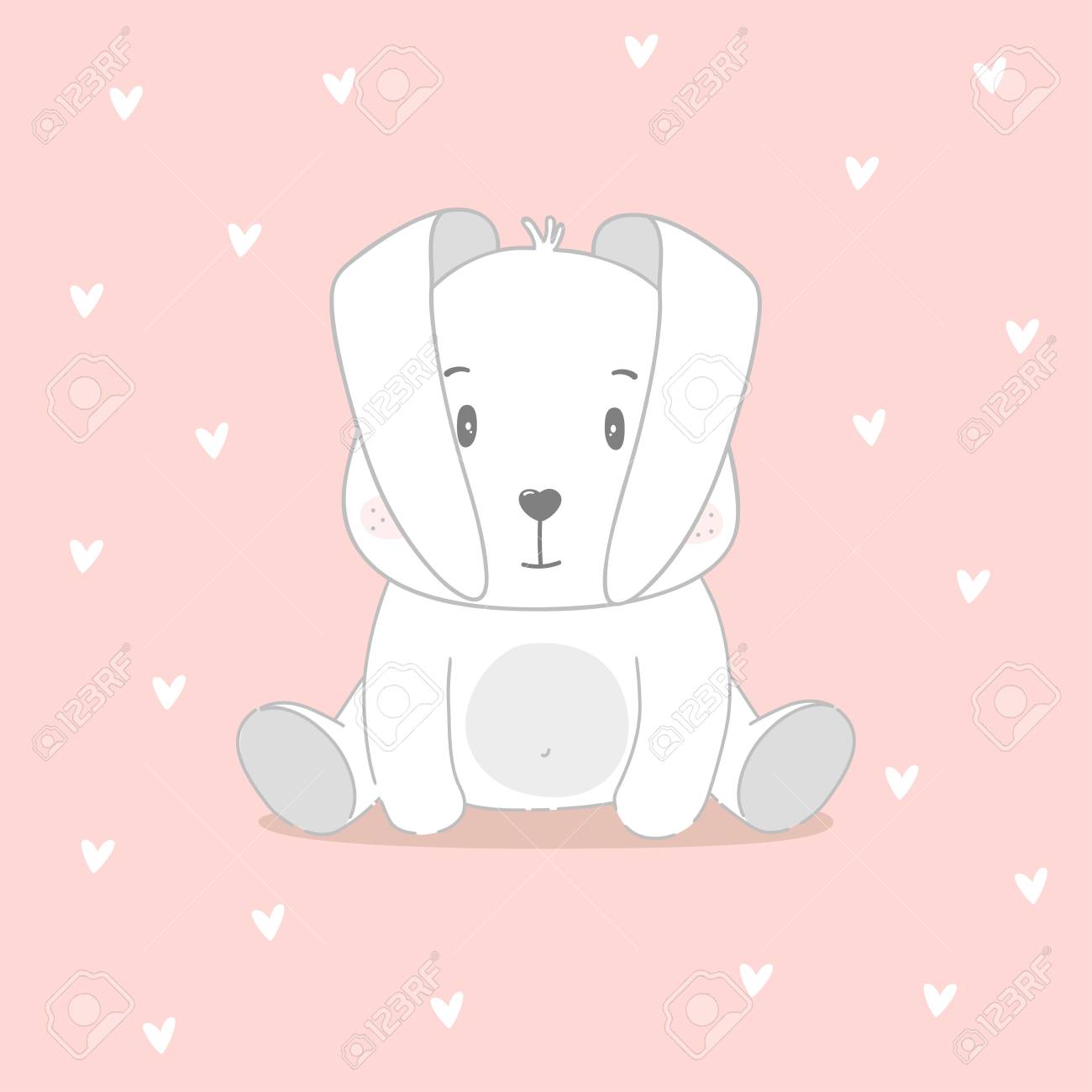 Lovable bunny print. Lovable boy or girl shower card. Vector case in point.. picture relating to Baby Shower Card Printable named Lovely bunny print. Adorable kid shower card. Vector case in point..
