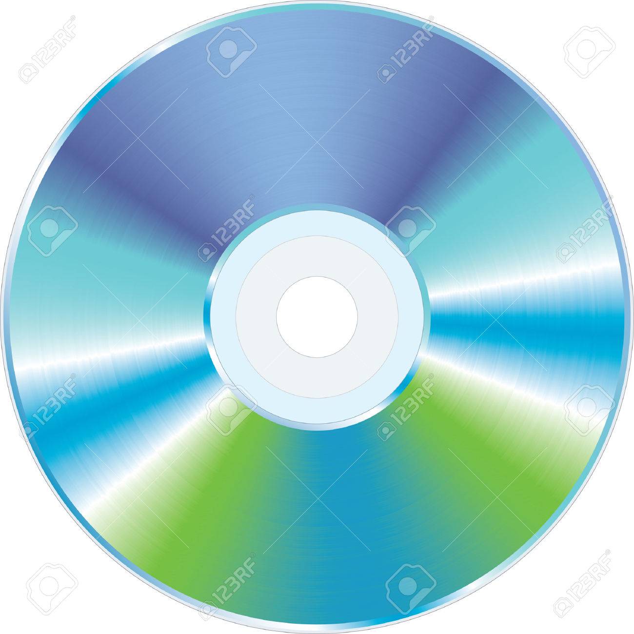 青と緑の色で空の Cd または Dvd ディスクのイラスト素材 ベクタ Image