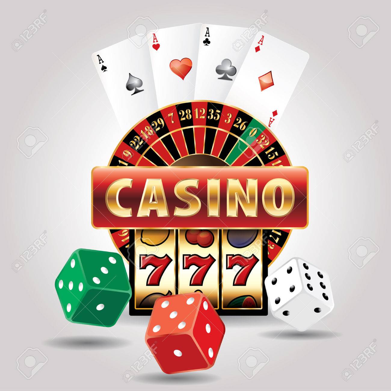 Vector Icon With Gambling Casino Elements Royalty Free Cliparts, Vectors, And Stock Illustration. Image 33022149.