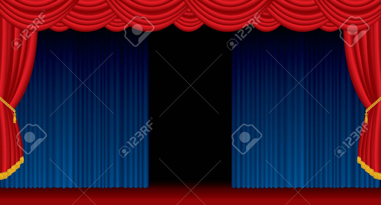 opened stage with red