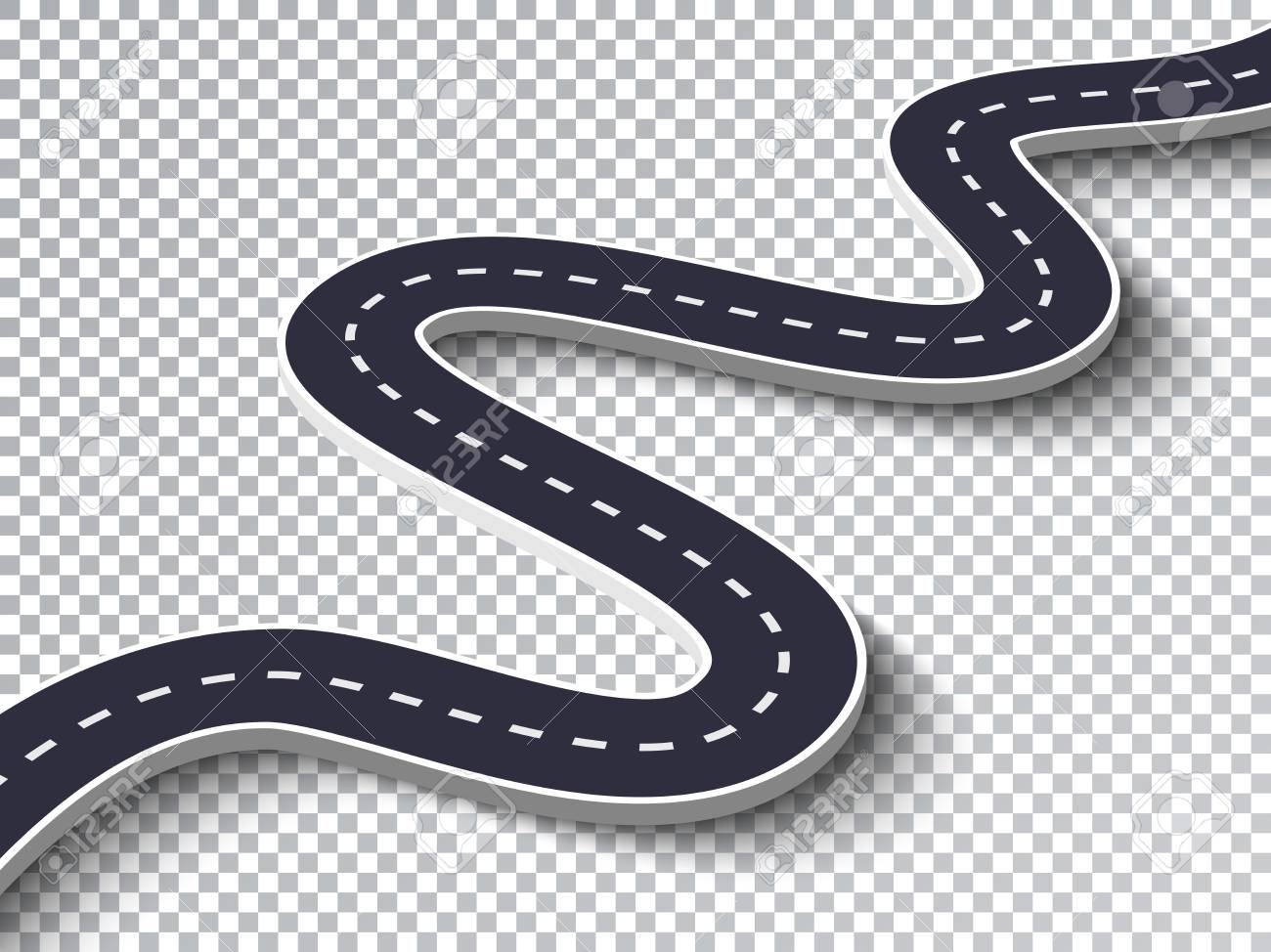 Winding Road Isolated Transparent Special Effect. Road Way Location  Infographic Template. Royalty Free SVG, Cliparts, Vectors, And Stock  Illustration. Image 105228313.