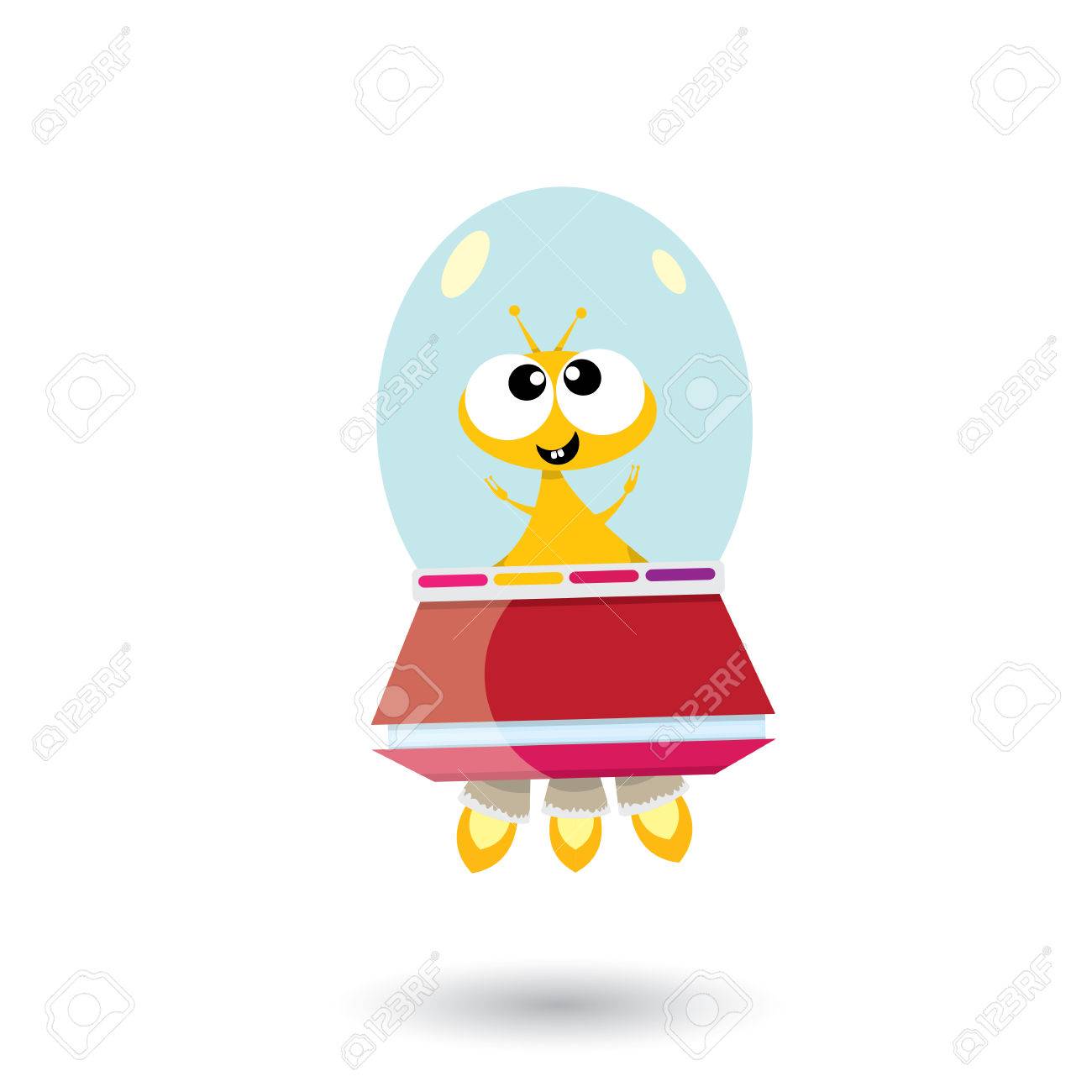 Ufo かわいい外国人のベクター イラストです 空飛ぶ円盤 のイラスト素材 ベクタ Image