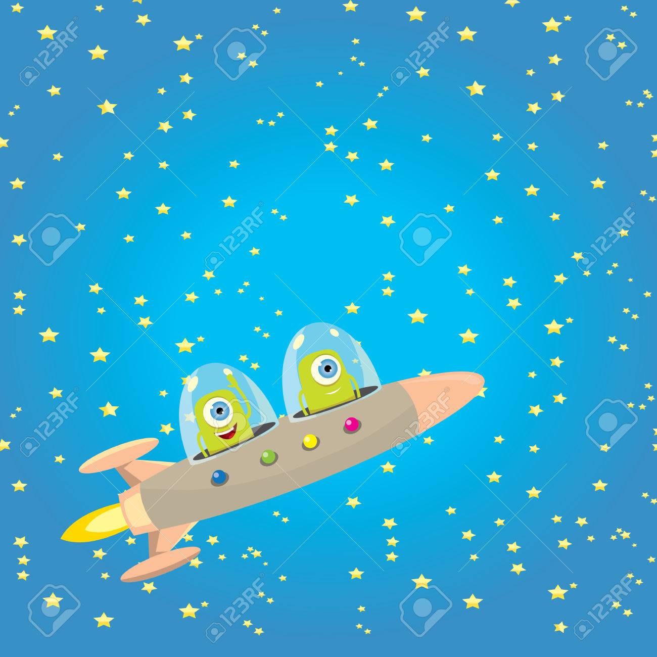 Ufo かわいい外国人のベクター イラストです 空飛ぶ円盤のイラスト素材 ベクタ Image