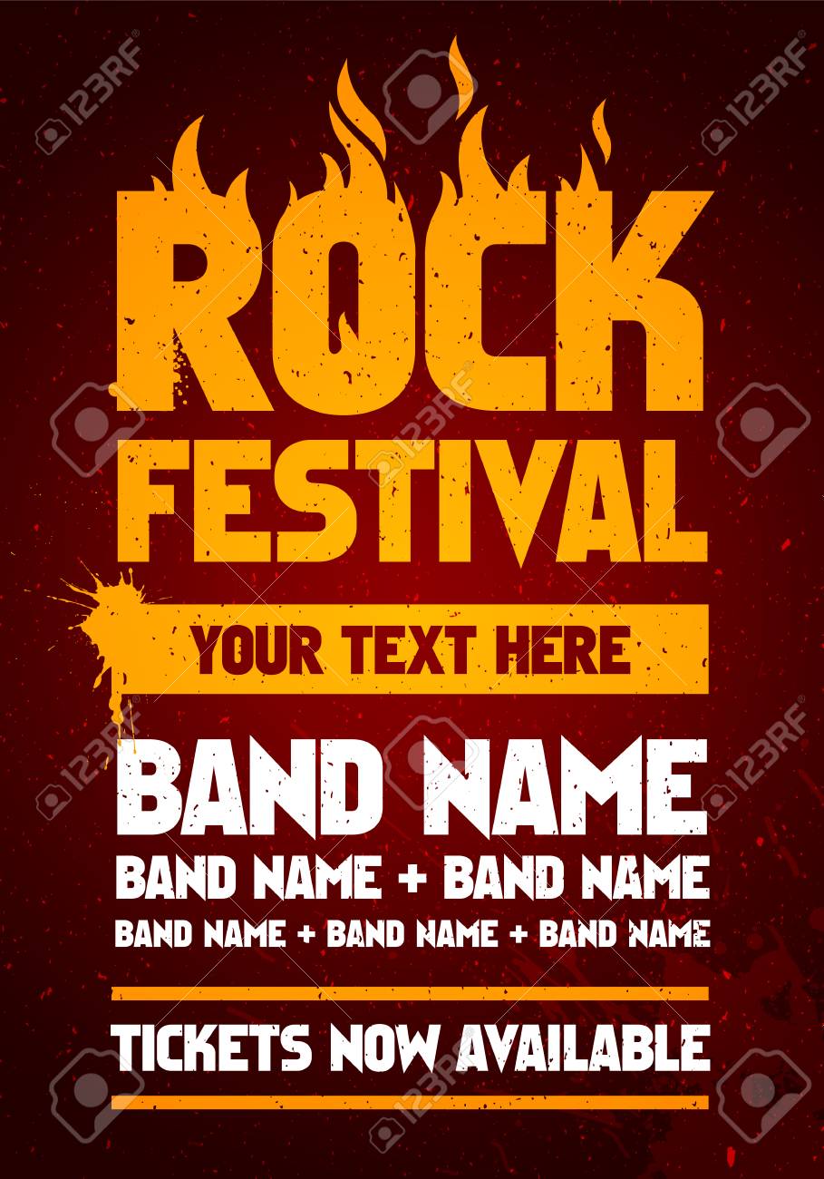 vector illustration orange rock festival and party flyer design free party flyer design templates