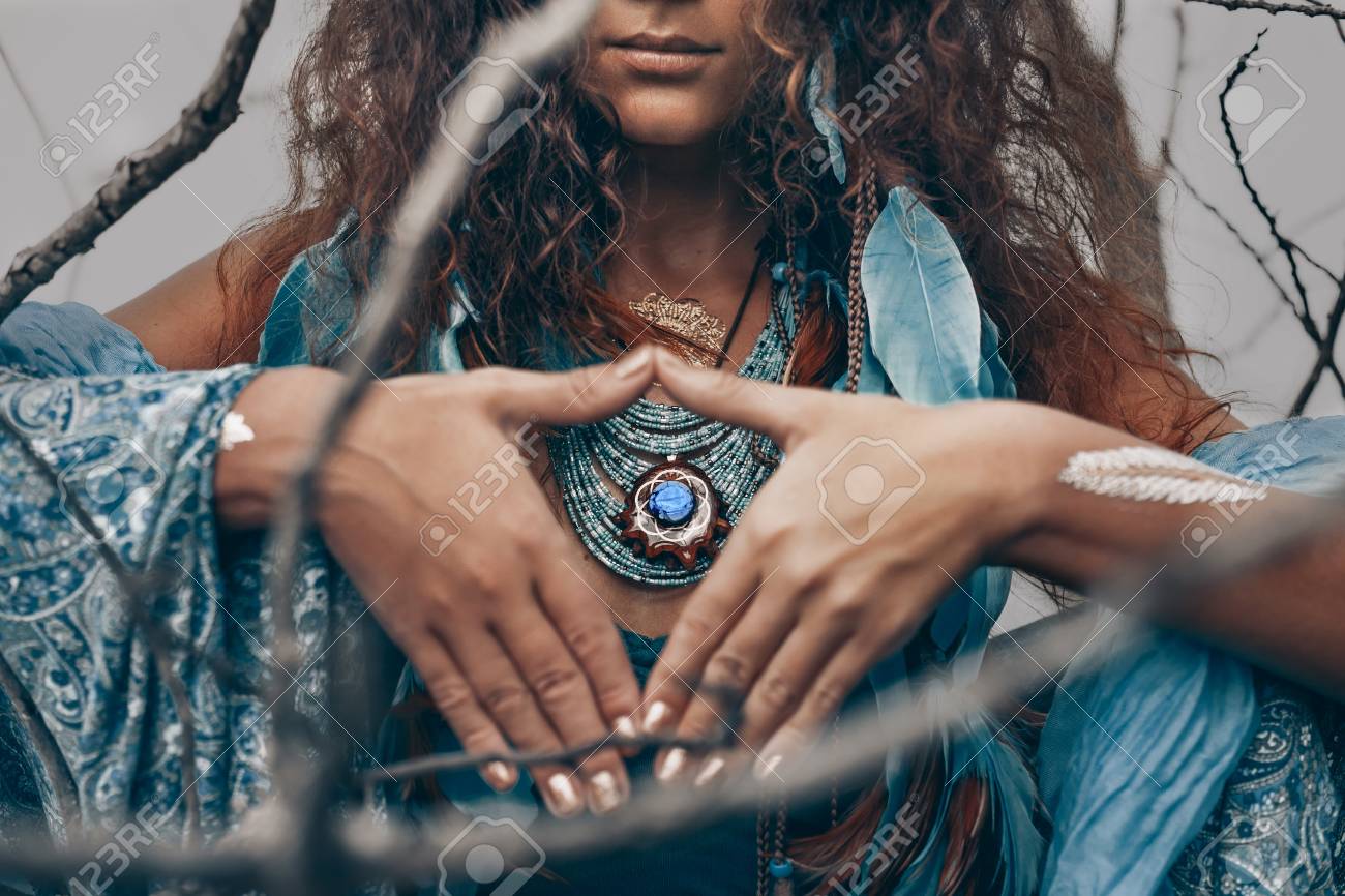 close up of beautiful young woman outdoors. witch craft concept - 92508962 close up of beautiful young woman outdoors. witch craft concept - 92508962