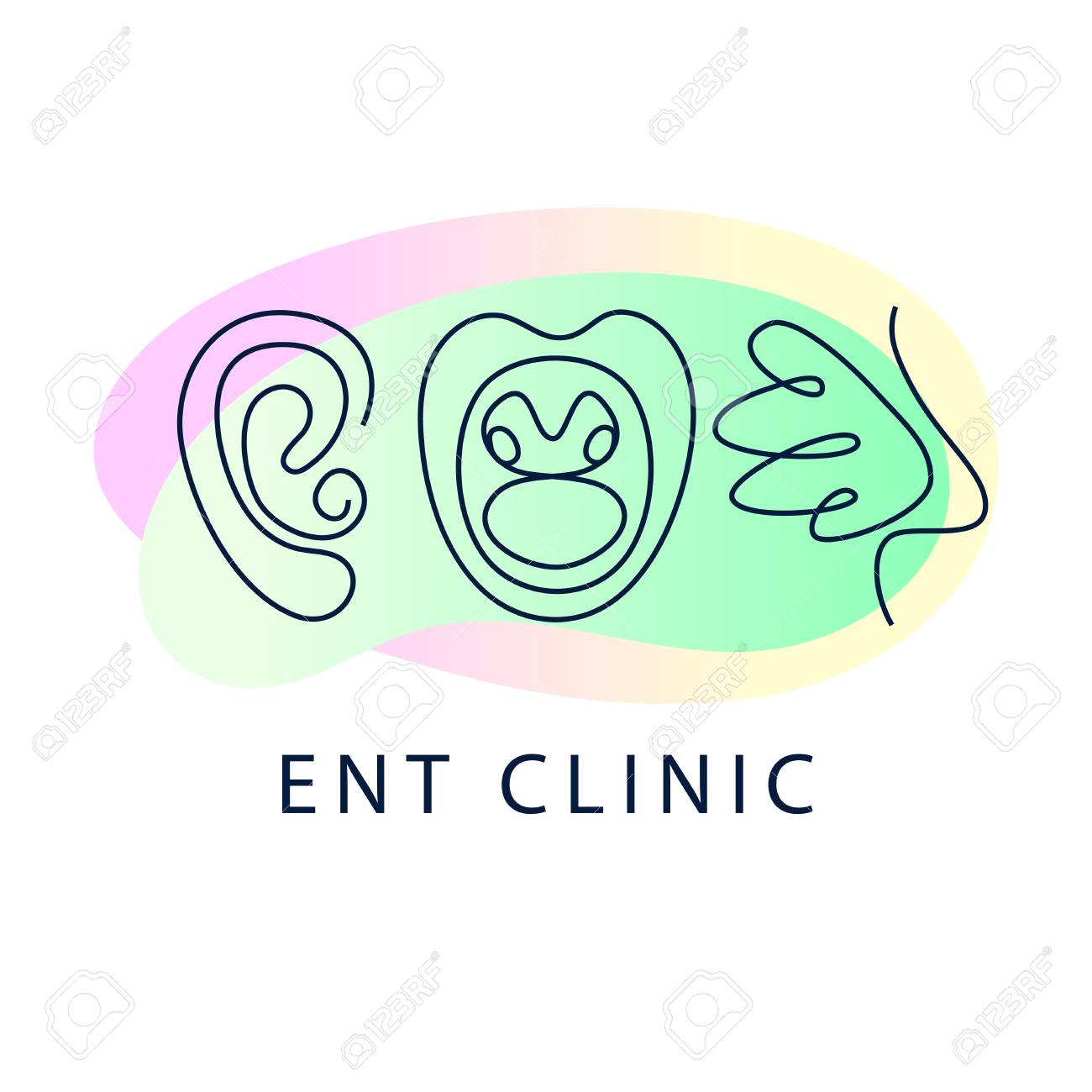 template logo for linear ear nose and throat concept ent clinic