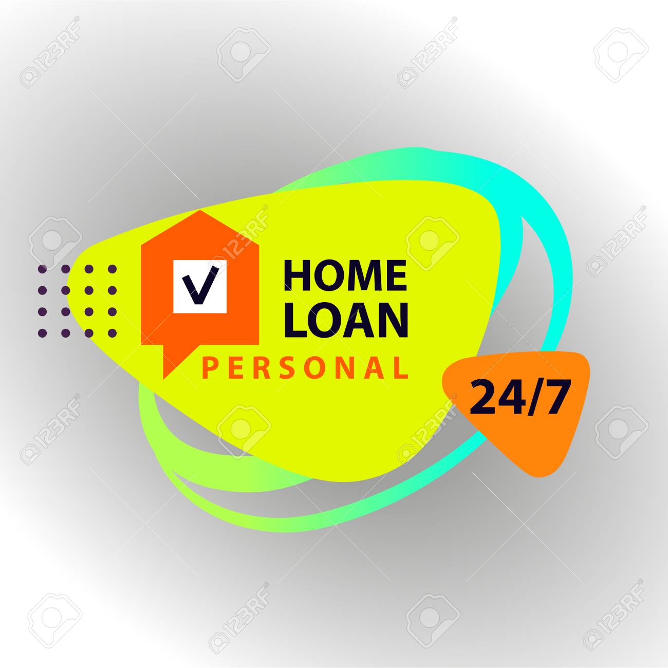 home loan template financial sign logo badge with plan house home loan template