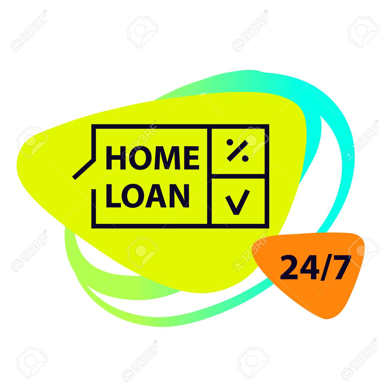 home loan template financial sign logo badge with plan house home loan template