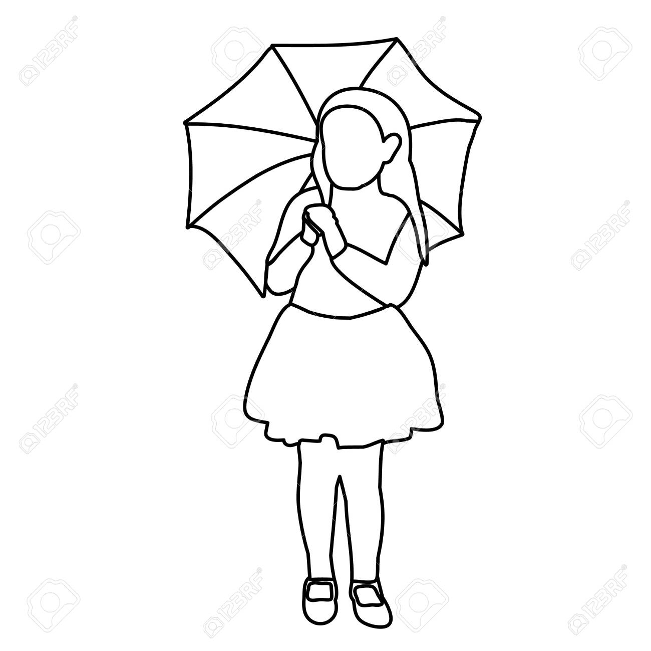 How to draw a girl with umbrella - step by step / Pencil Sketch Easy -  YouTube