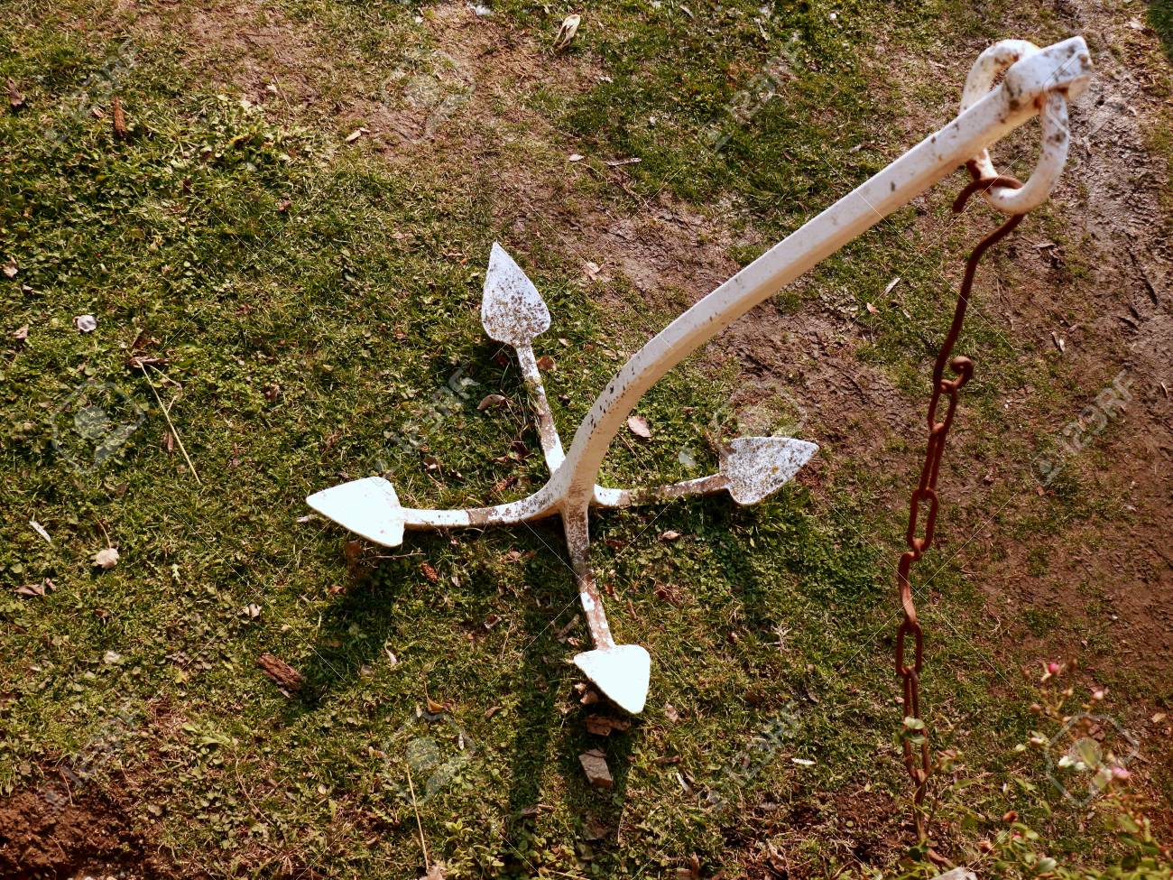 Boot Weisses Anker Als Dekoration Lizenzfreie Fotos Bilder Und