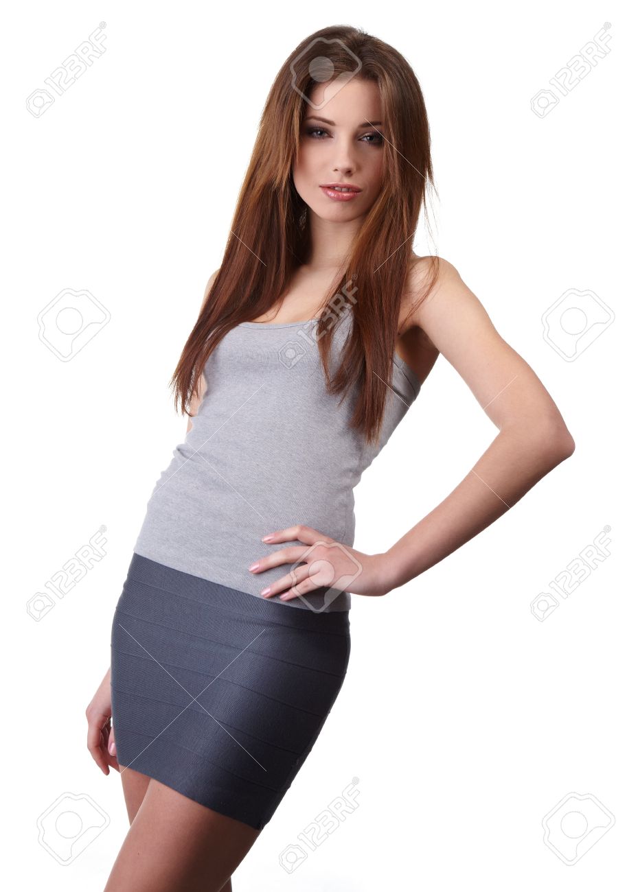 Beautiful Sexy Girl Isolated On White Background Beautiful Sexy Girl Isolated On White Background