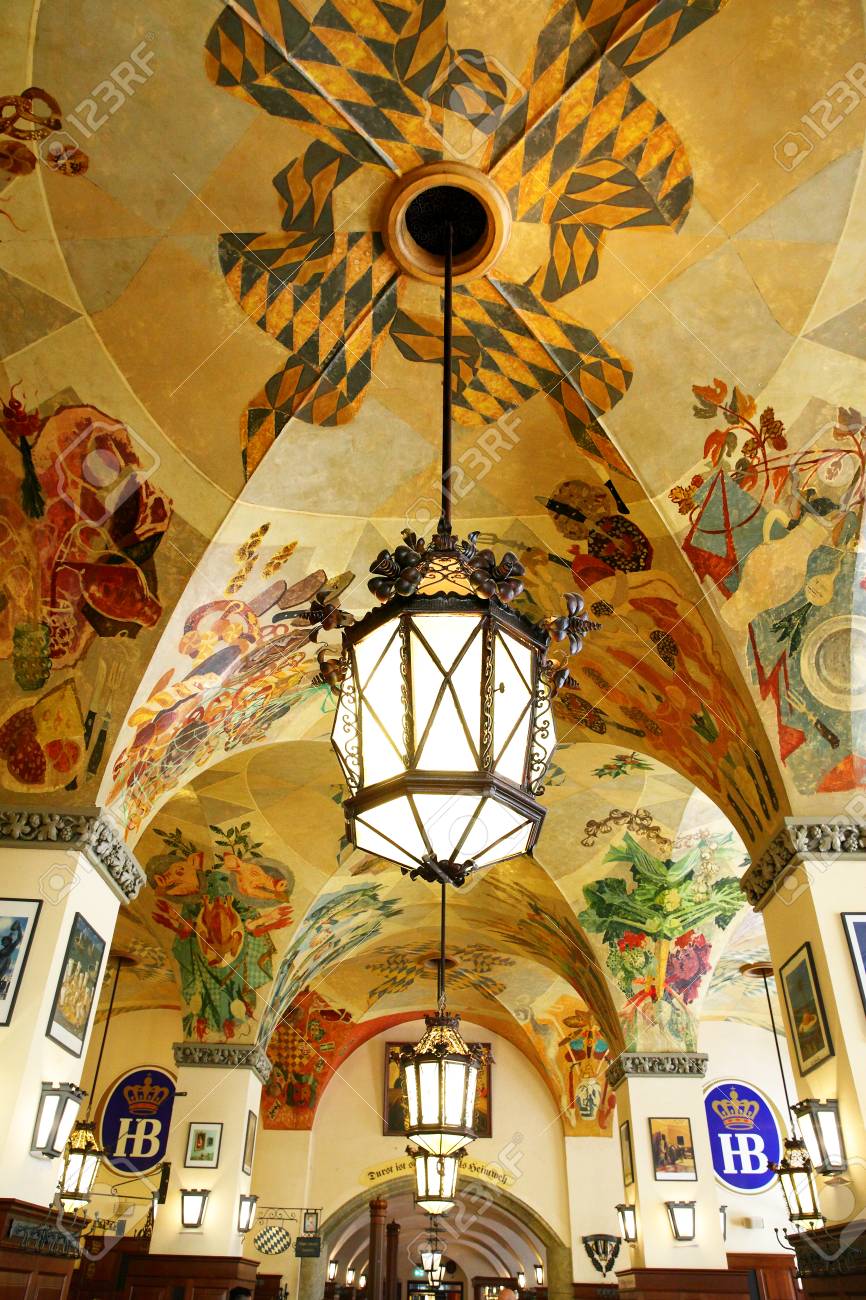Munich Germany May 20 2016 Ceiling With Old Wall Painting