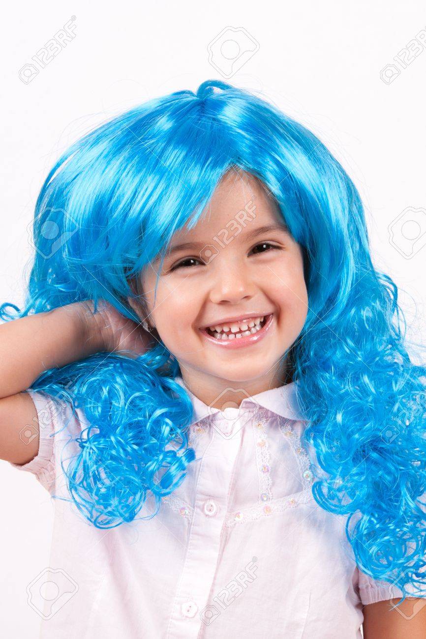 Peluca azul nina Clearance