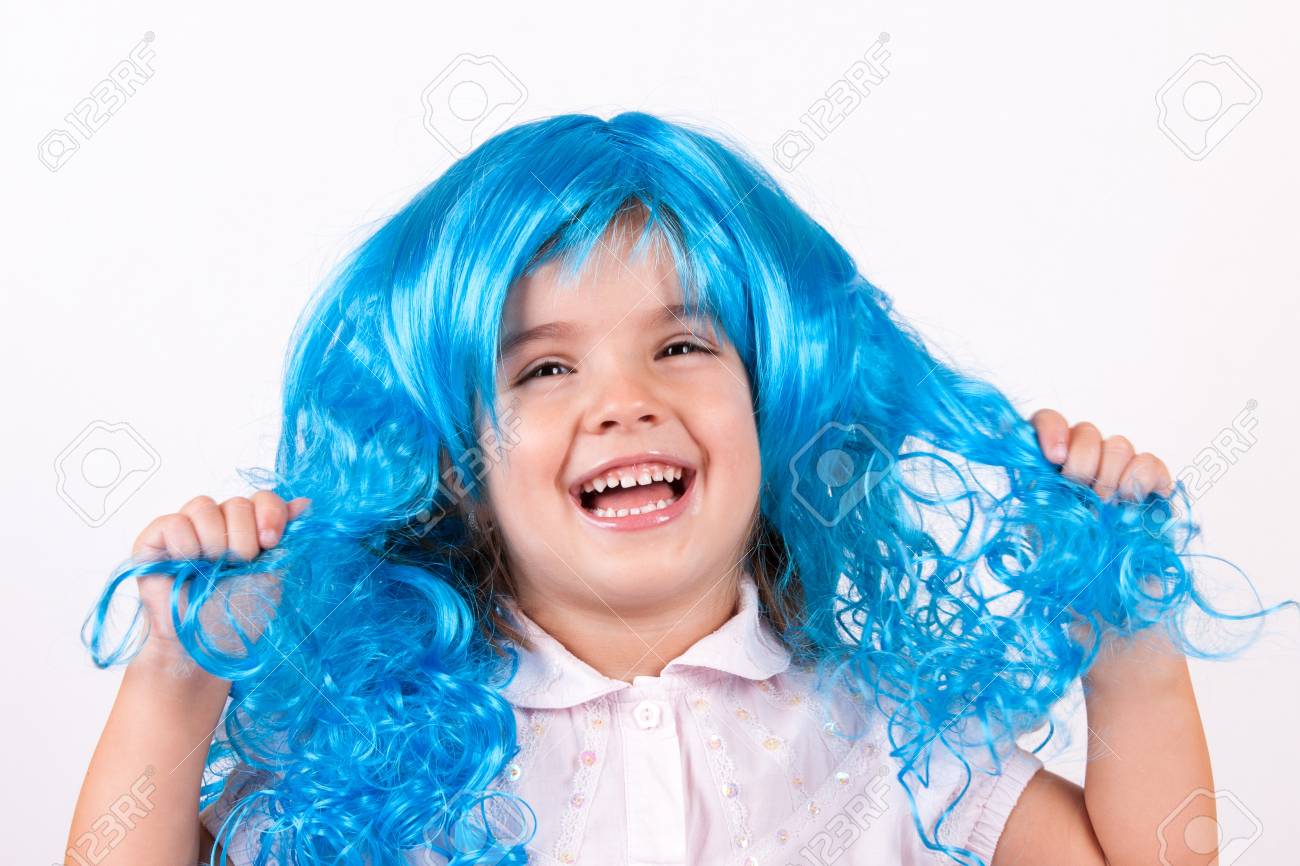 Peluca azul nina Clearance