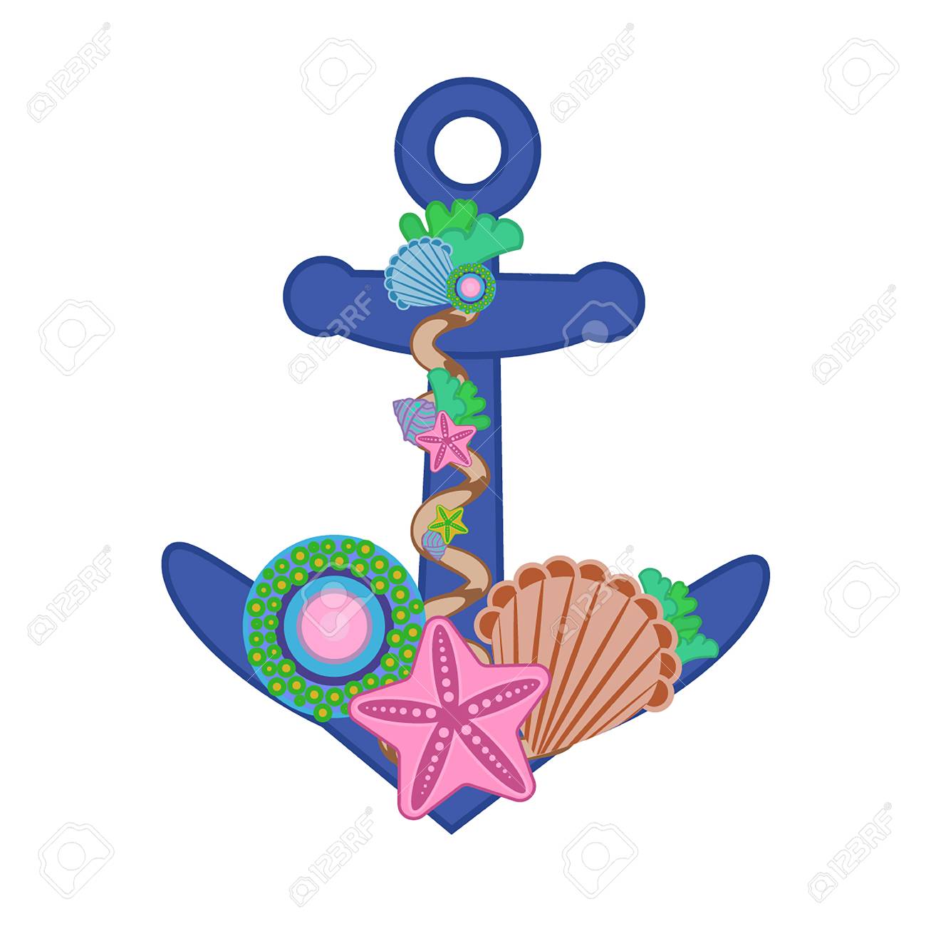 Ilustracion De Vector De Dibujos Animados Y Color De Ancla