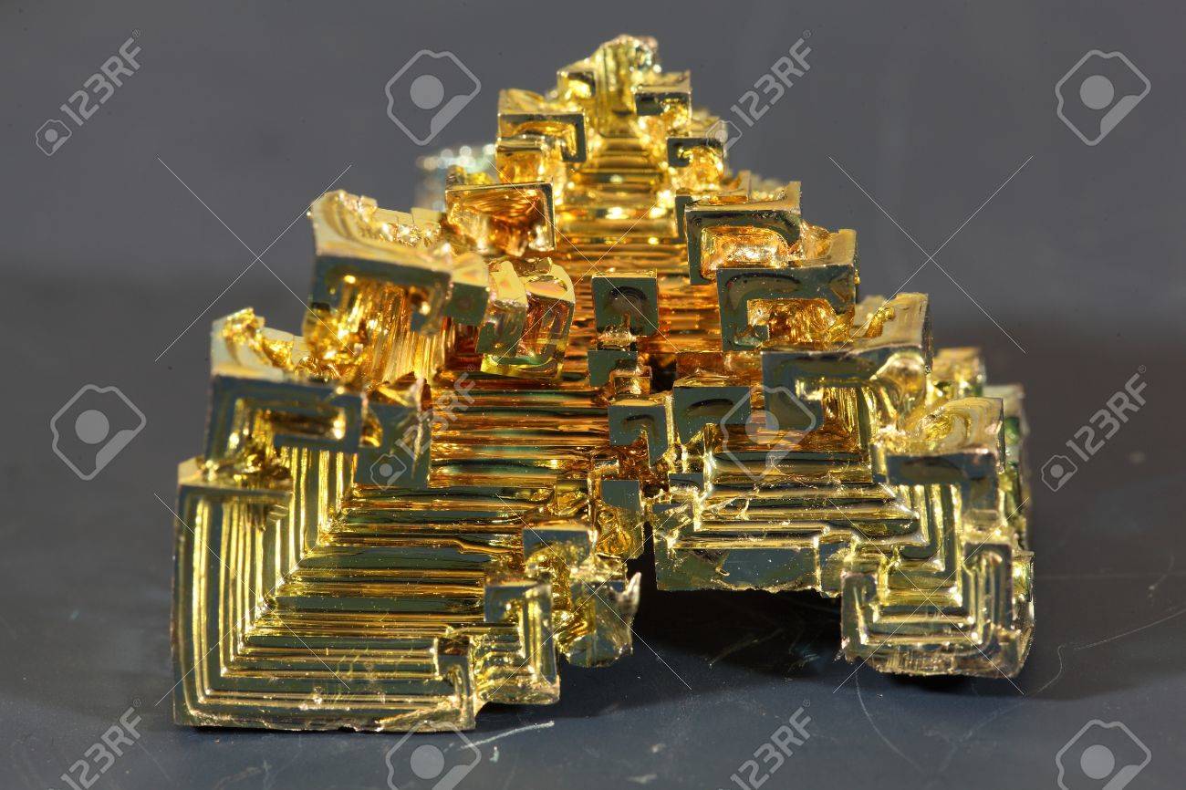 Macro Photo Of A Crystallized Piece Of Bismuth Metal. Stock Photo, Picture  and Royalty Free Image. Image 58323884.